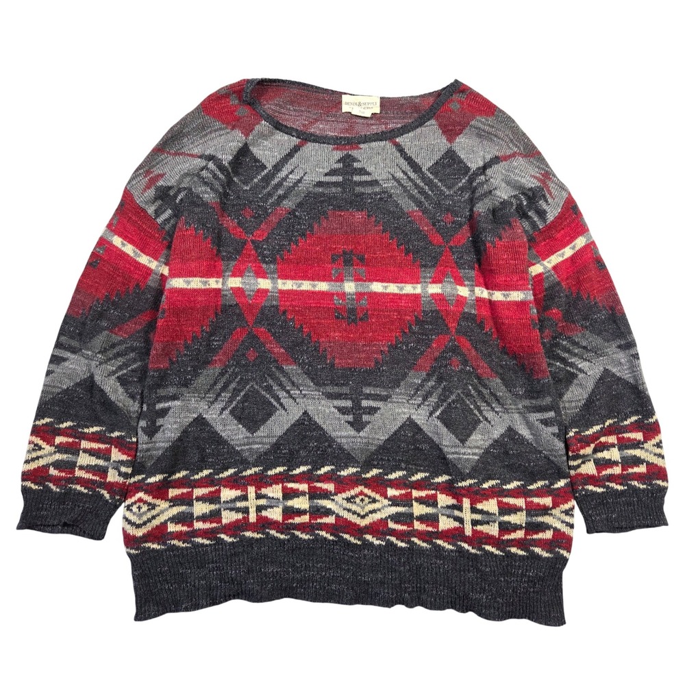 Vintage Denim‎ & Supply Ralph Lauren Aztec Southwestern Cotton Knit Sweater XL